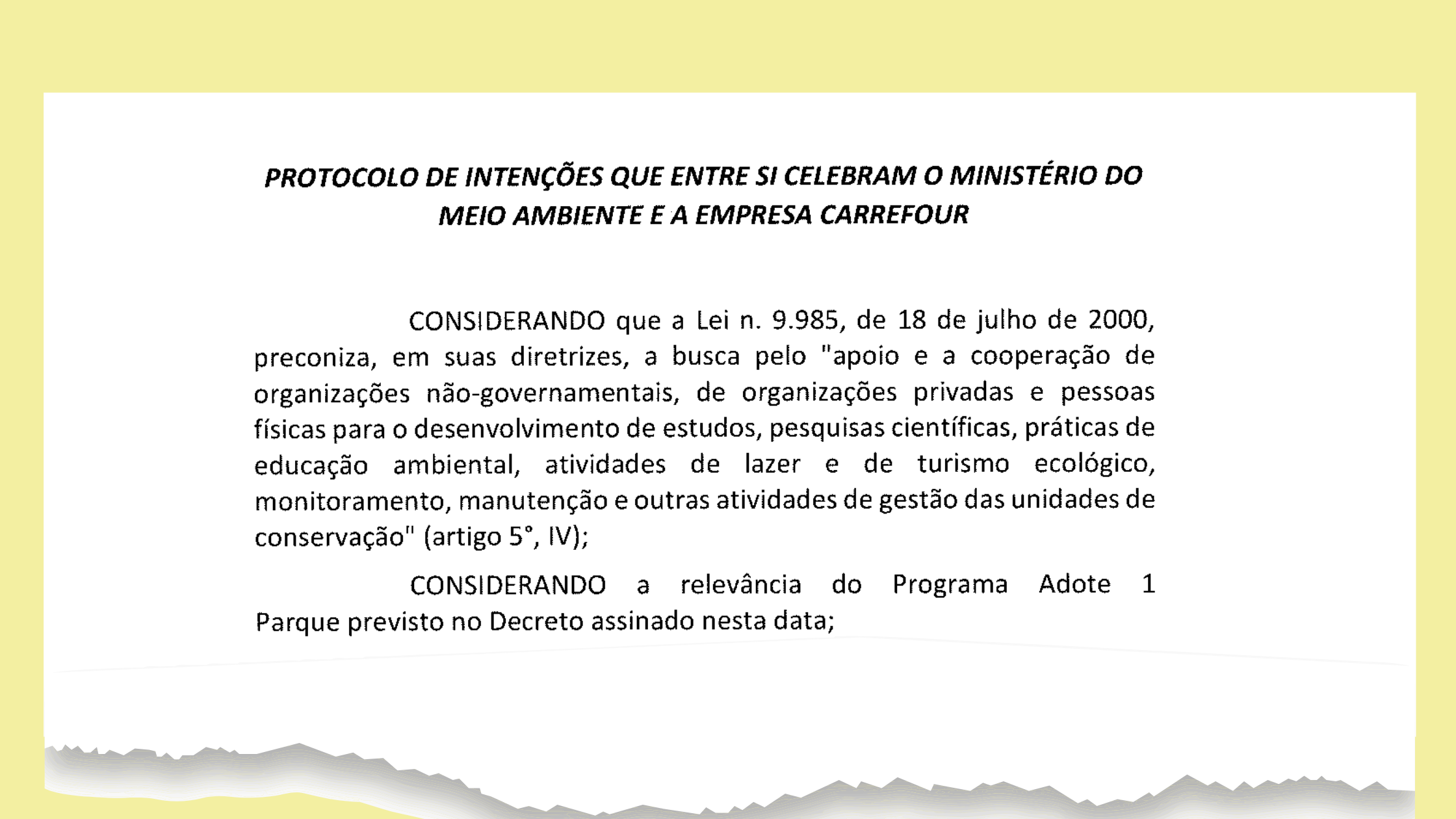 Adote Um Parque: os protocolos de intenções fora do protocolo